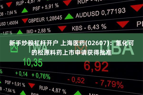 新手炒股杠杆开户 上海医药(02607)：氢化可的松原料药上市申请获得批准