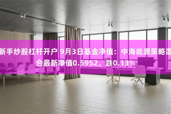 新手炒股杠杆开户 9月3日基金净值：中海能源策略混合最新净值0.5952，跌0.13%