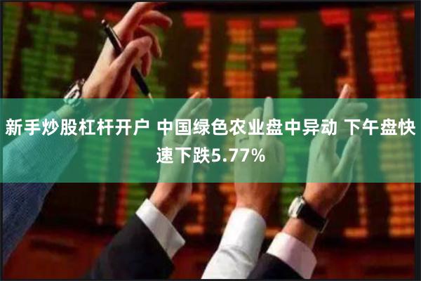 新手炒股杠杆开户 中国绿色农业盘中异动 下午盘快速下跌5.77%