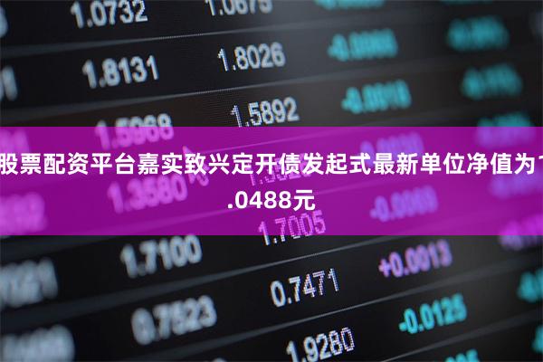 股票配资平台嘉实致兴定开债发起式最新单位净值为1.0488元