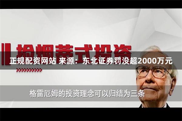 正规配资网站 来源：东北证券　　罚没超2000万元